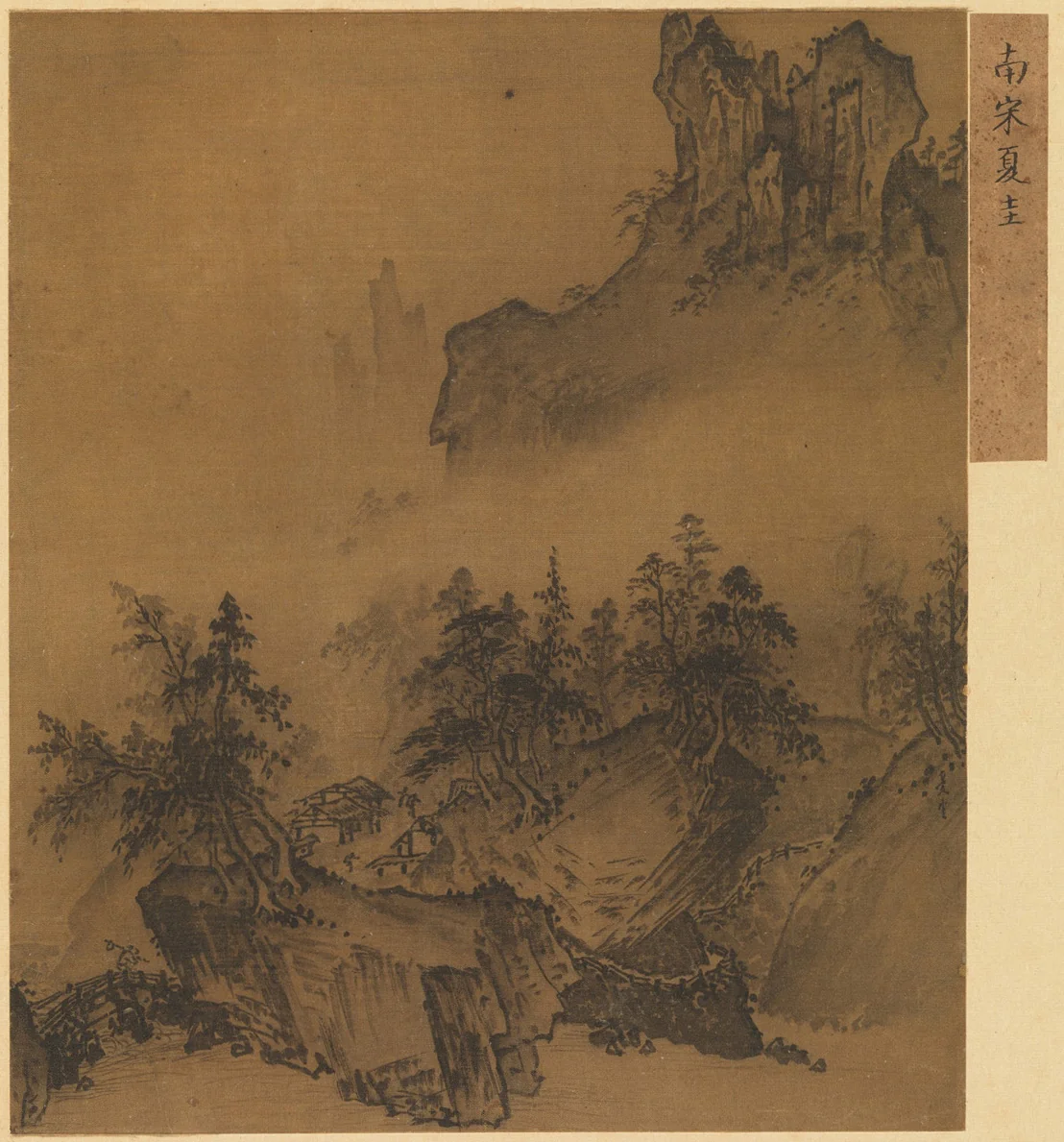 Mountain Market, Clearing Mist by Xia Gui, painting, 1200-1230