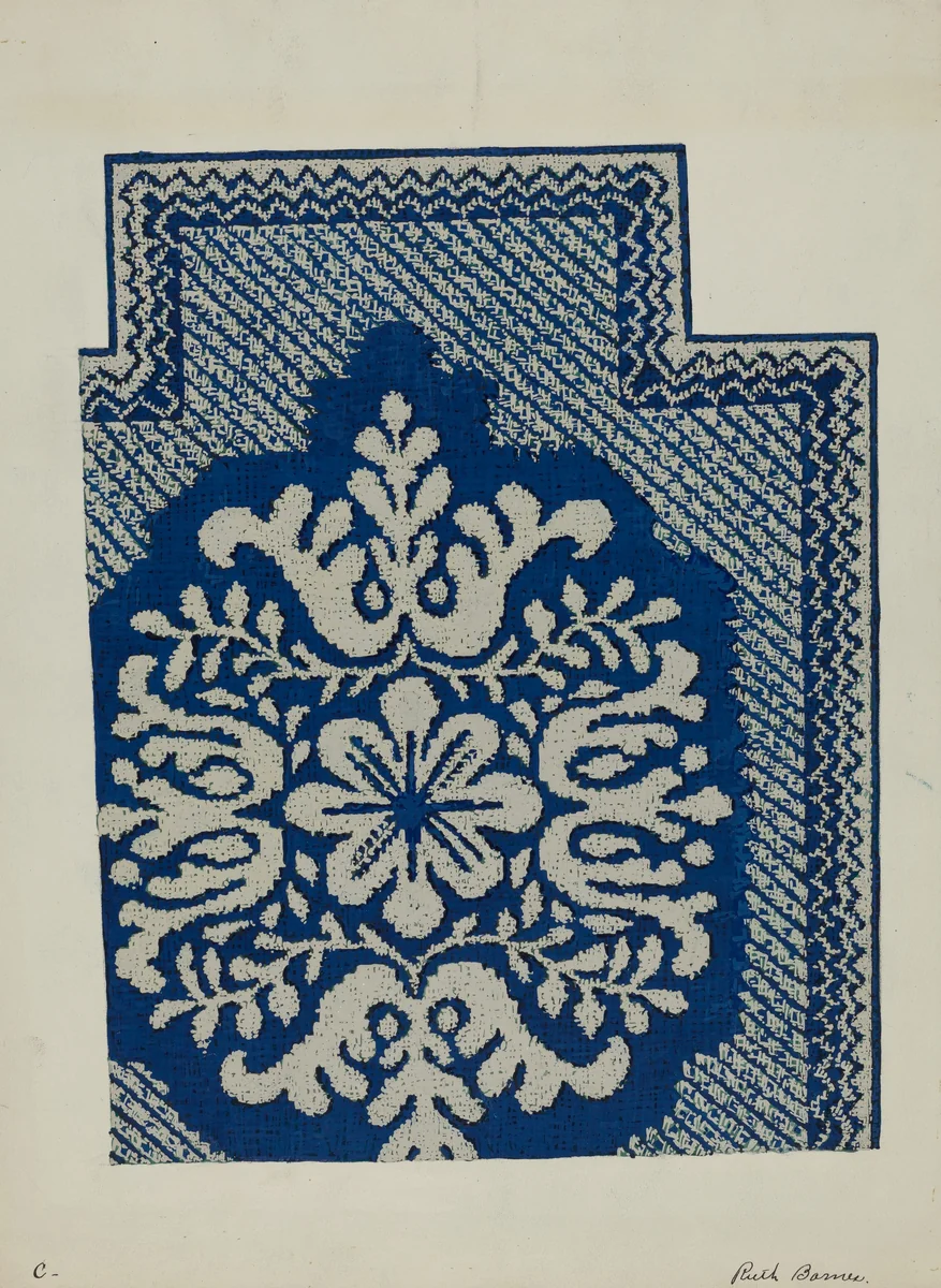 Coverlet by Ruth M. Barnes, index of american design, 1937