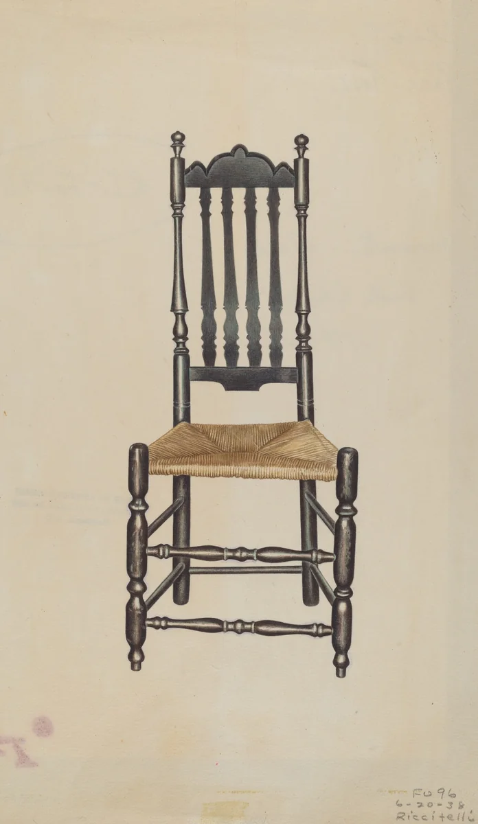 Banister Back Side Chair by Michael Riccitelli, index of american design, 1938