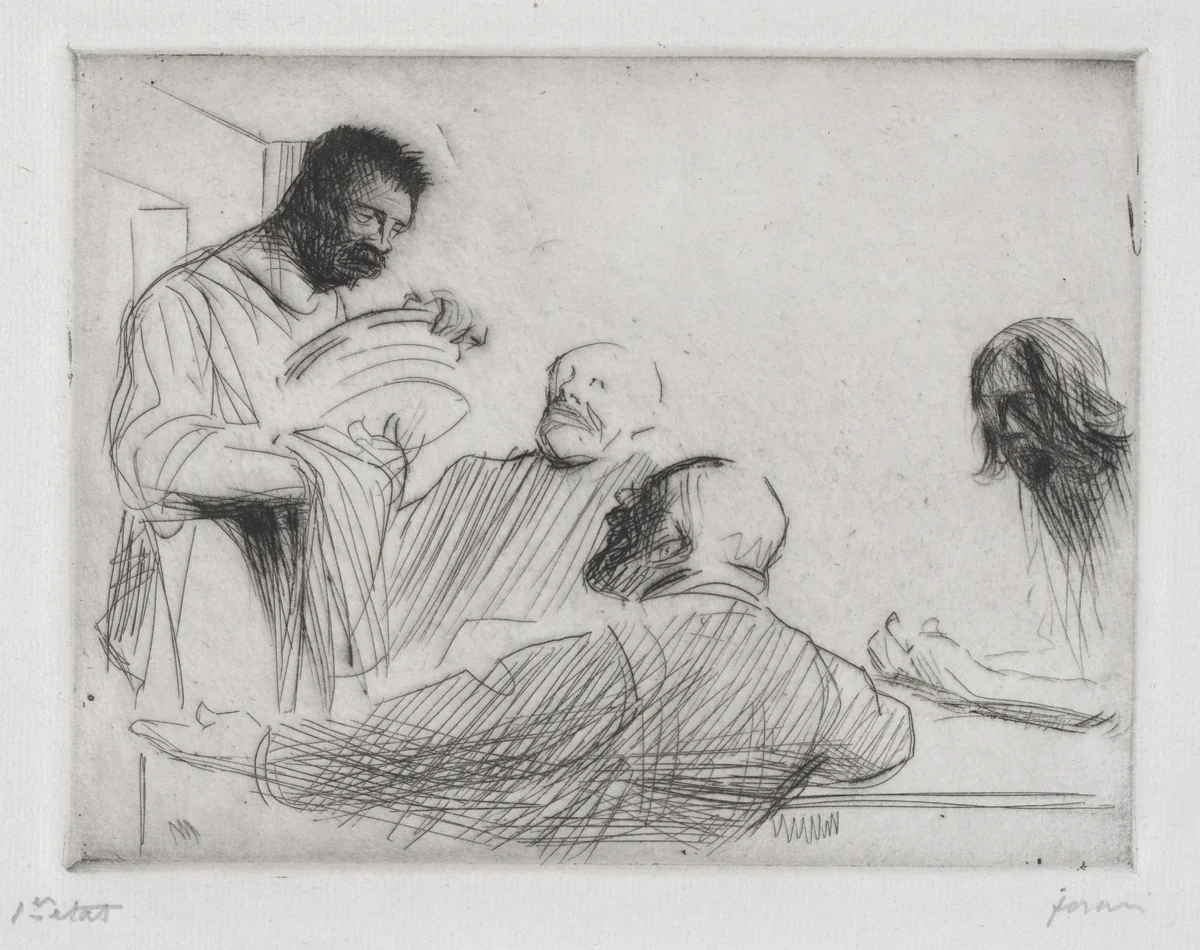 Avant le repas à Emmaus by Jean-Louis Forain, print, 1910