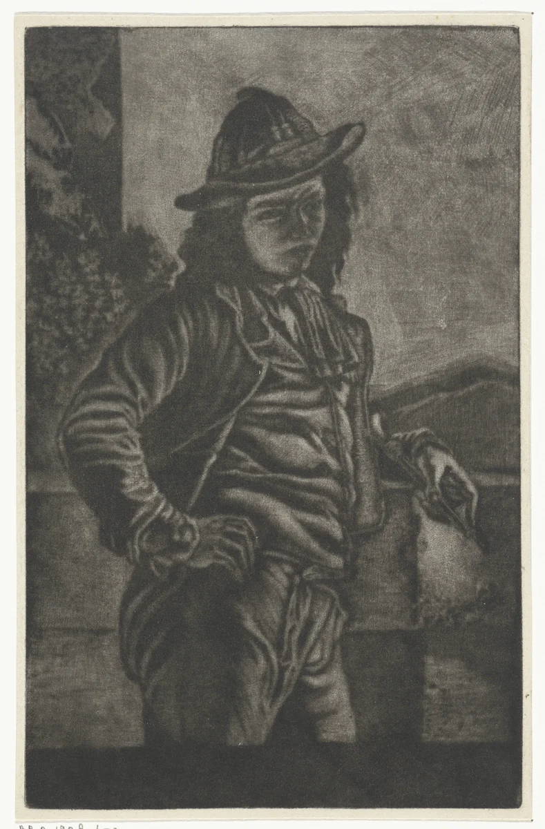 Staande jongen met een fluit by Eberhard Cornelis Rahms, print, 1854-1907