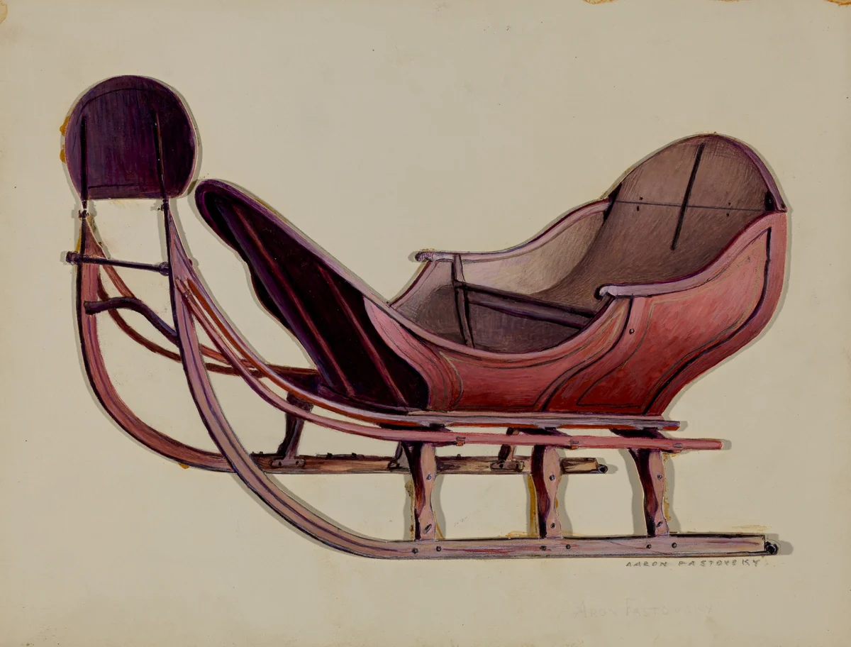 One Horse Sleigh by Aaron Fastovsky, index of american design, 1936