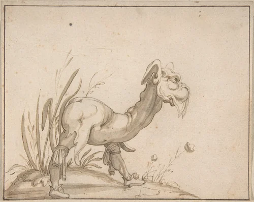 A Fantastic Creature by Arent van Bolten, drawing, 1590-1633