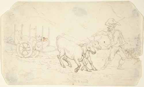 Going Sick to the Rear by Thomas Rowlandson, drawing, 1810-1820