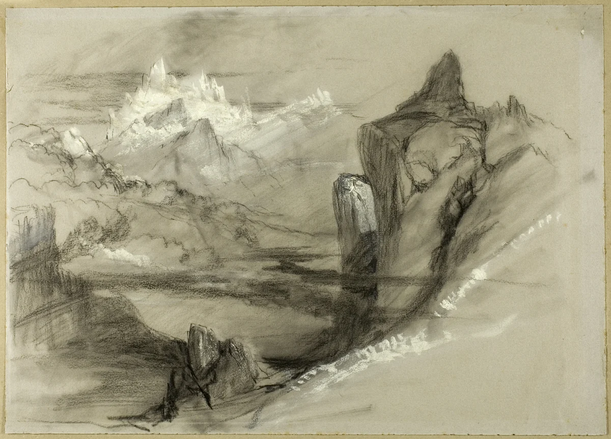 Mountain Landscape by John Ruskin, drawing, 1834-1873