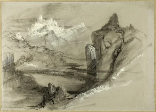 Mountain Landscape by John Ruskin, drawing, 1834-1873