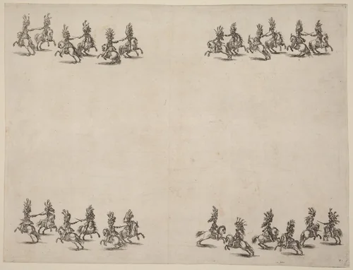 Cavaliers Fighting with Swords by Stefano della Bella, print, 1652