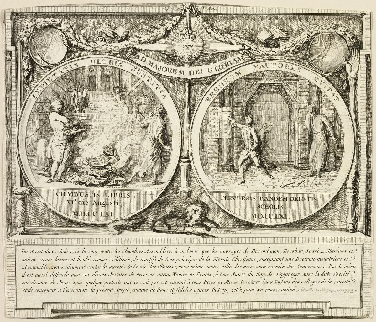 Expulsion of the Jesuits by Gabriel Jacques de Saint-Aubin, print, 1761