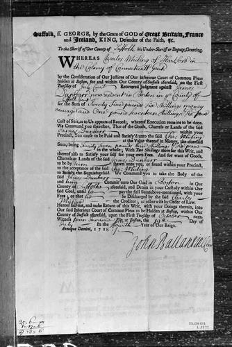 Capias by Edward Winslow, artwork, 1718