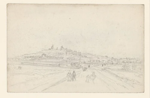 Weg naar Montmartre by Georges Michel, drawing, 1773-1843