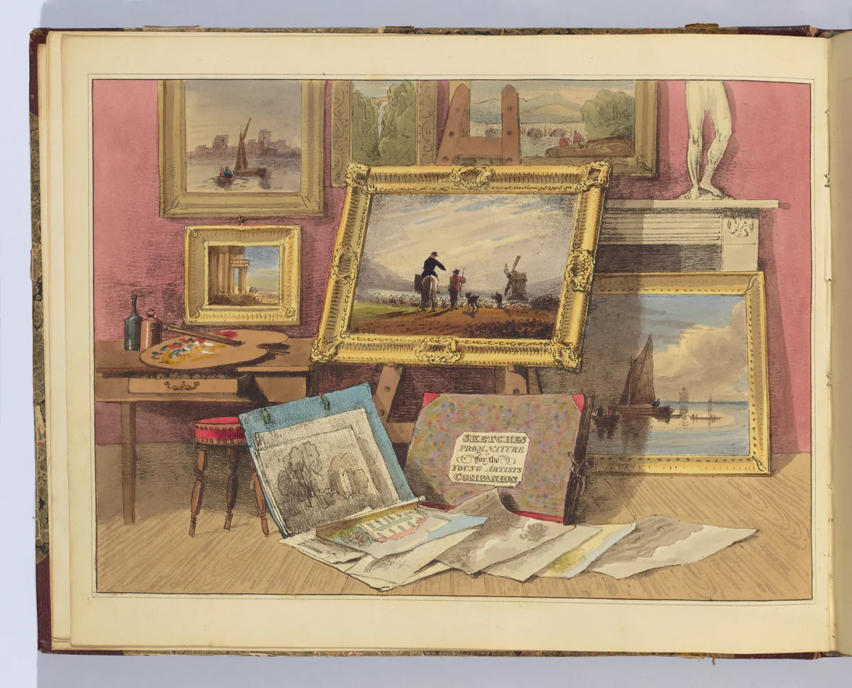 The Young Artists' Companion; or, Drawing-Book of Studies and Landscape Embellishments : comprising a great variety of the most picturesque objects required in the various compositions of landscape scenery, arranged as progressive lessons by David Cox, book, 1825
