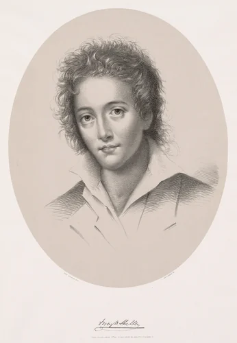 Percy Bysche Shelley by Edwin Beyerhaus, print, 1867