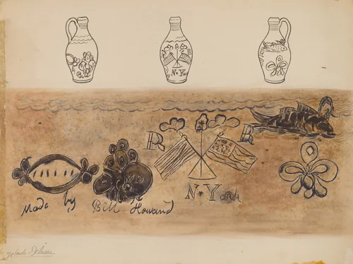 Jug by Yolande Delasser, index of american design, 1936