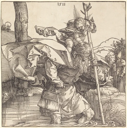 Saint Christopher by Albrecht Dürer, print, 1511