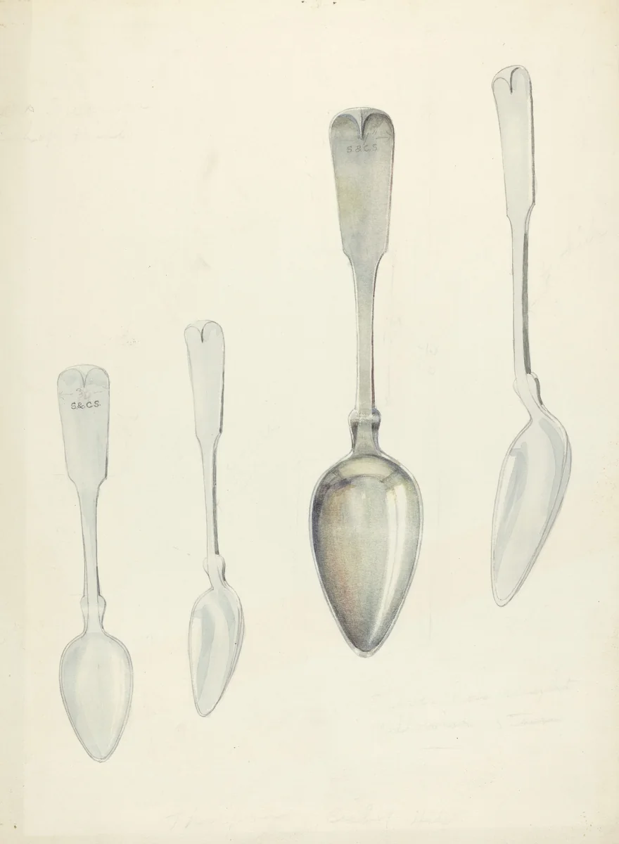 Bishop Hill: Small Spoon by William Ludwig; Archie Thompson, index of american design, 1939