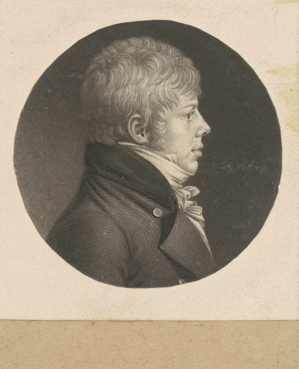 Unidentified Man by Charles B. J. Févret de Saint-Mémin, print, 1798-1803
