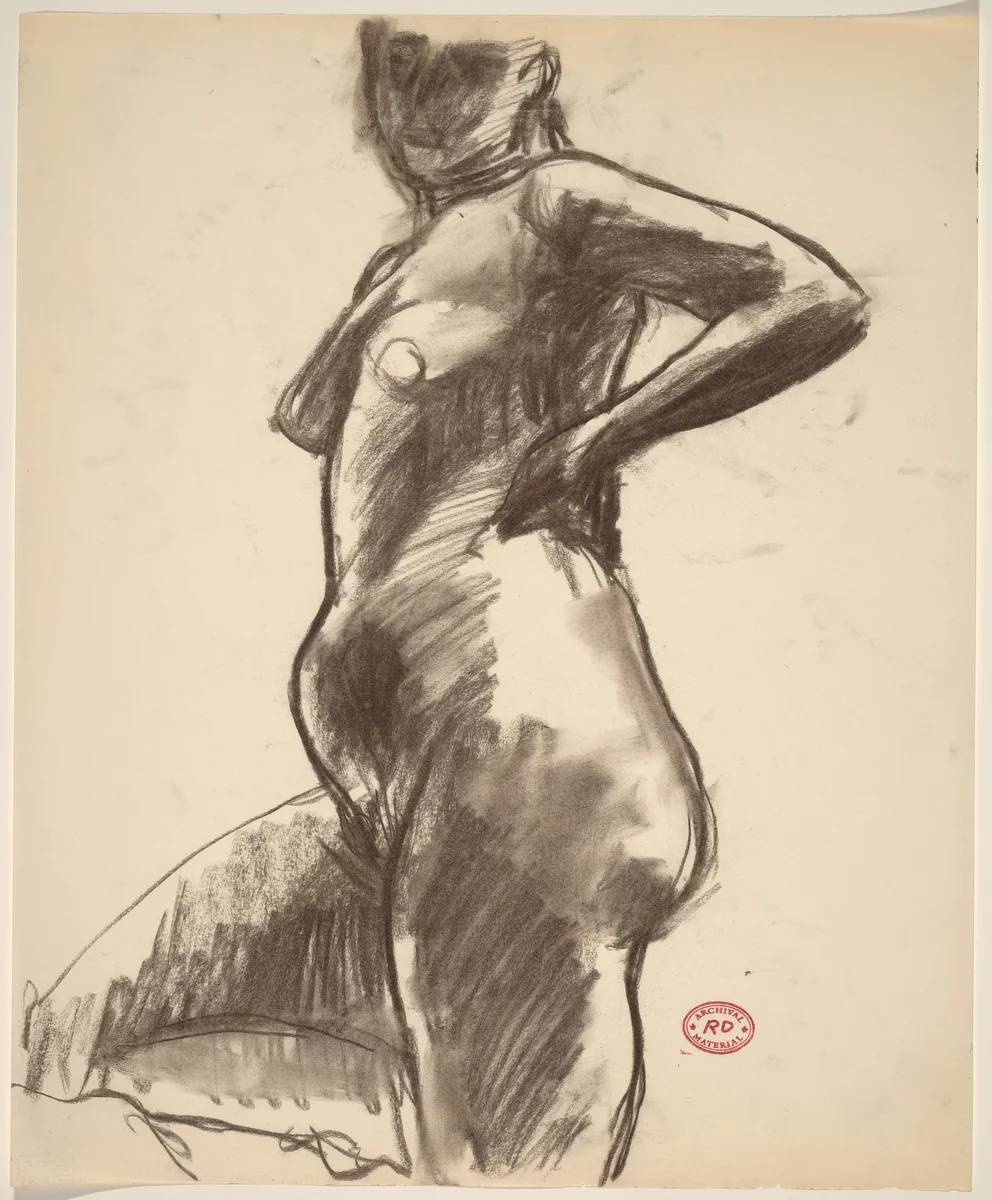 Untitled [standing female nude] by Richard Diebenkorn, drawing, 1955-1967
