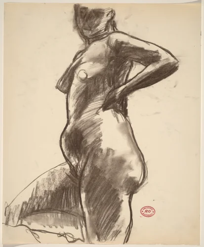 Untitled [standing female nude] by Richard Diebenkorn, drawing, 1955-1967