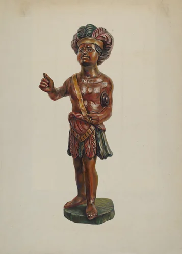 Cigar Store Indian by Walter Hochstrasser, index of american design, 1940