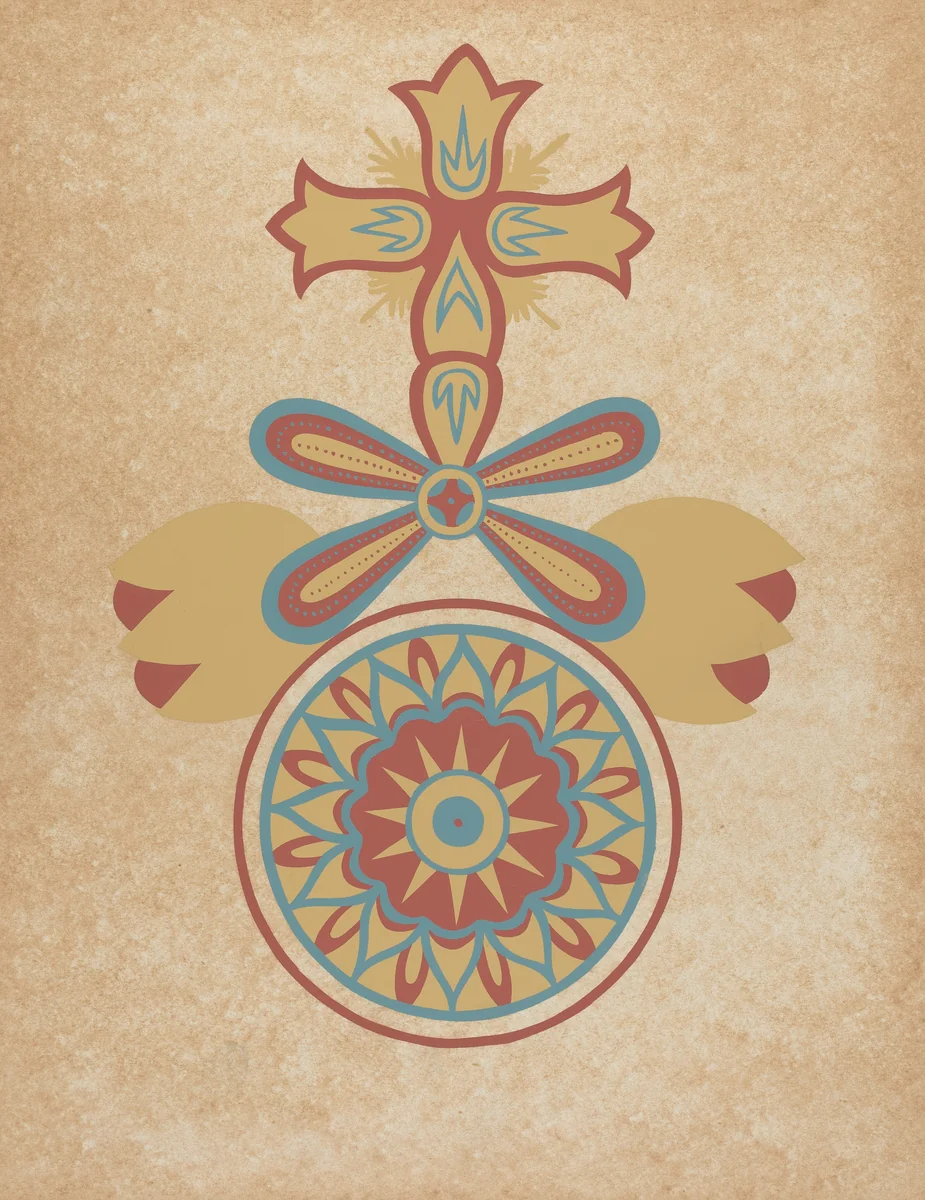 Santa Barbara Mission Doorway Design from the portfolio "Decorative Art of Spanish California" by American 20th Century, index of american design, 1935-1942