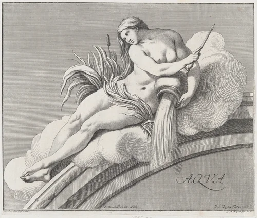 Water, from "The Elements" by Johann Justin Preissler, print, 1735