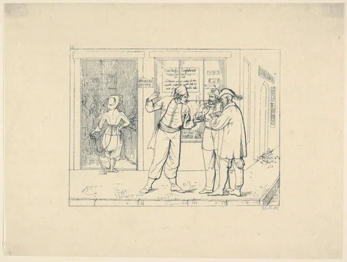 Counterfeit Confederate Notes Publicly Offered for Sale in the "City of Brotherly Love" (from Confederate War Etchings) by Adalbert John Volck, print, 1861-1863