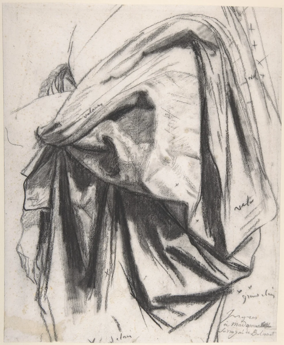 Study for the Drapery of Molière in "The Apotheosis of Homer" by Jean-Auguste-Dominique Ingres, drawing, 1795-1867