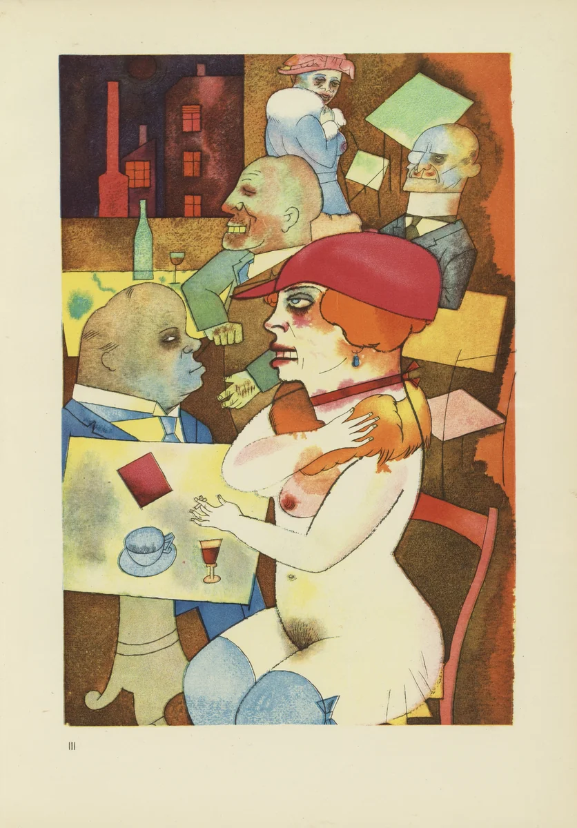 Schönheit, dich will ich preisen (plate, folio 22) from Ecce Homo by George Grosz, illustrated book, 1922