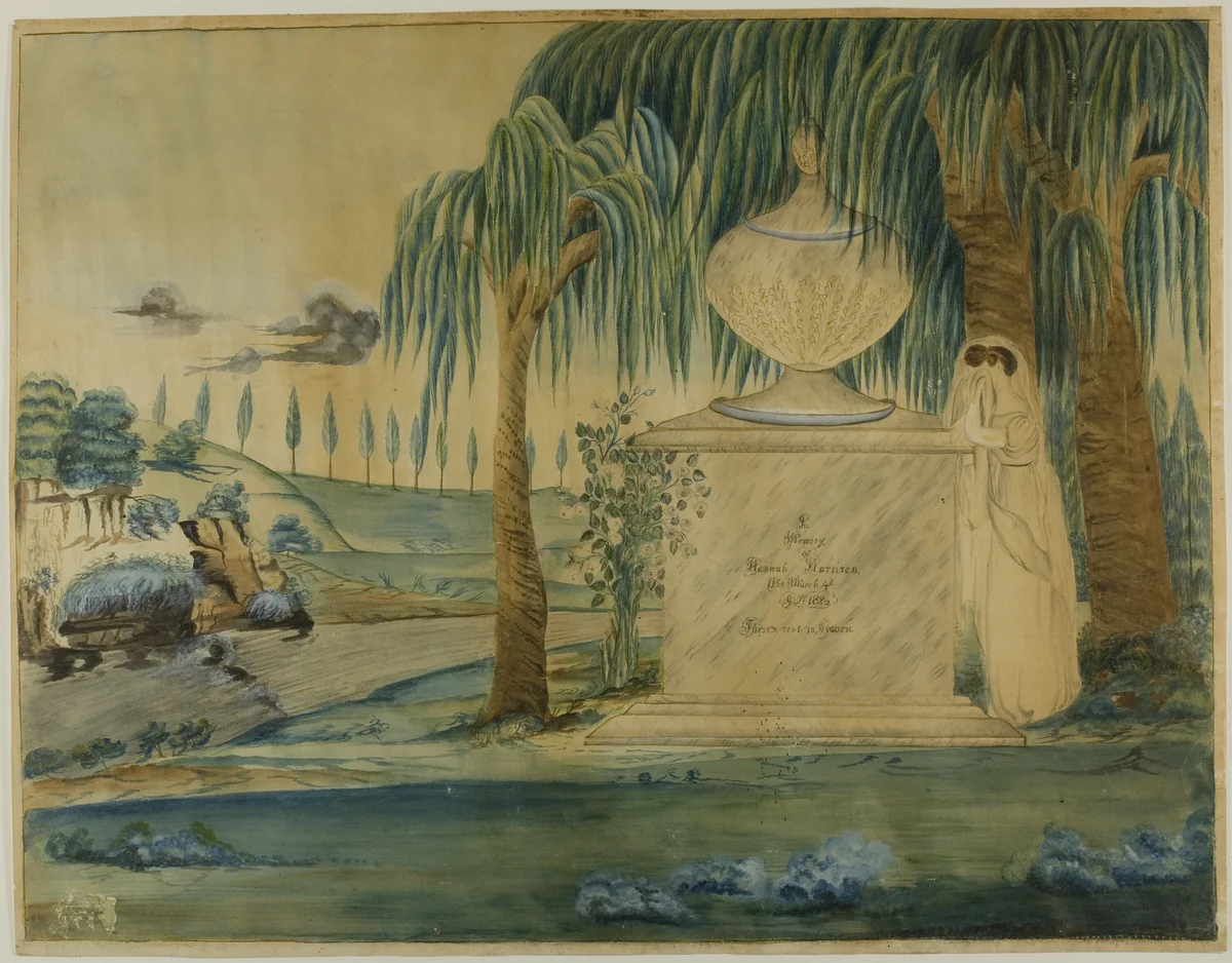 Grave of Hannah Harrison by Unknown Artist, painting, 1800-1899