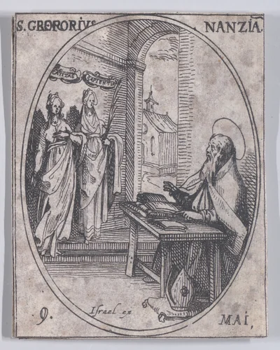 S. Grégoire de Naziance (St. Gregory of Naziance), May 9th, from "Les Images De Tous Les Saincts et Saintes de L'Année" (Images of All of the Saints and Religious Events of the Year) by Jacques Callot, print, 1636
