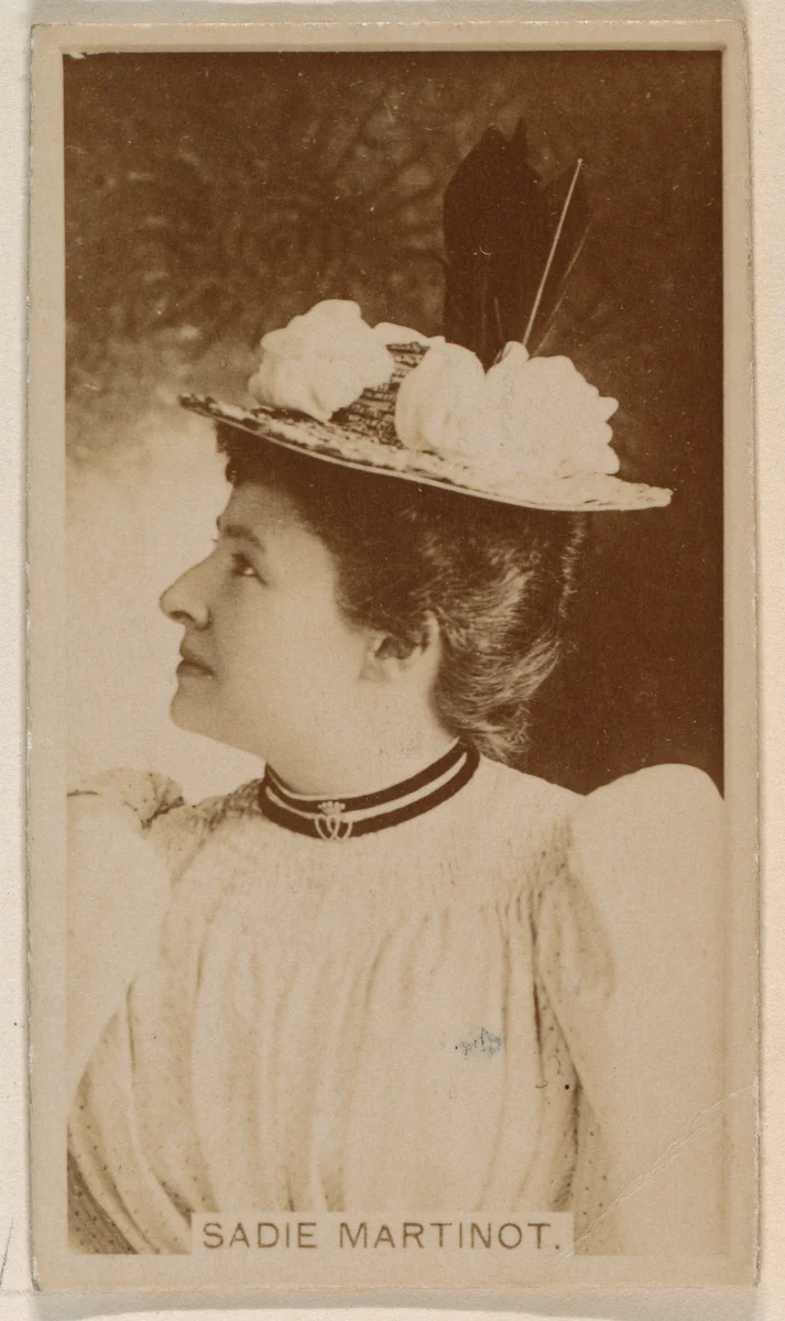 Sadie Martinot, from the Actresses series (N245) issued by Kinney Brothers to promote Sweet Caporal Cigarettes by Kinney Brothers Tobacco Company, photograph, 1890