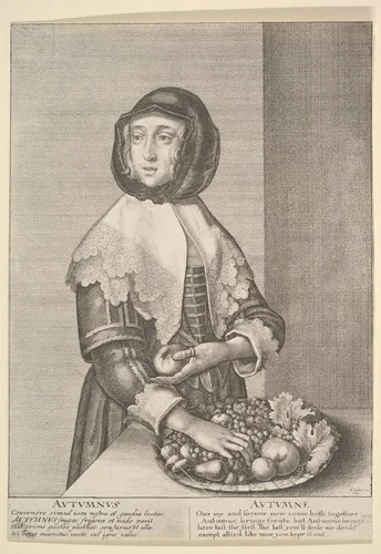 Autumnus - Autumn by Wenceslaus Hollar, print, 1641
