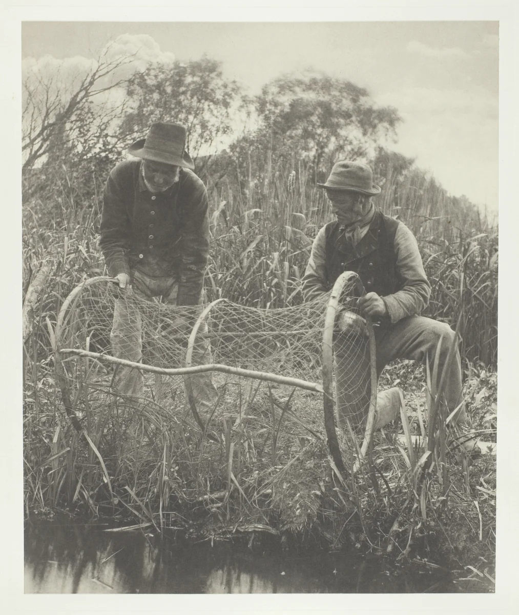 Setting Up the Bow-Net by Peter Henry Emerson, photograph, 1886