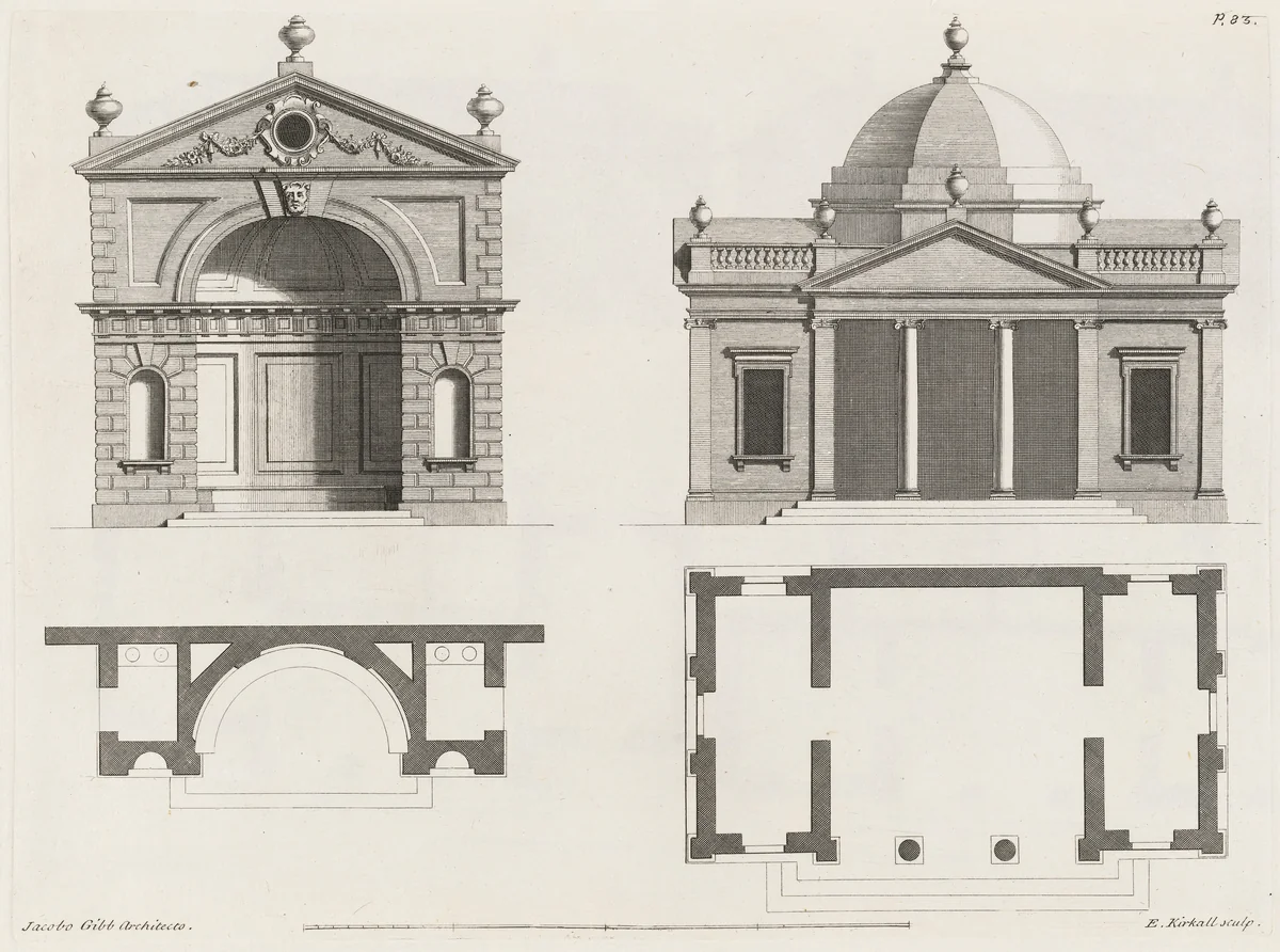 A Book of Architecture containing Designs for Buildings and Ornaments by James Gibbs, volume, 1728