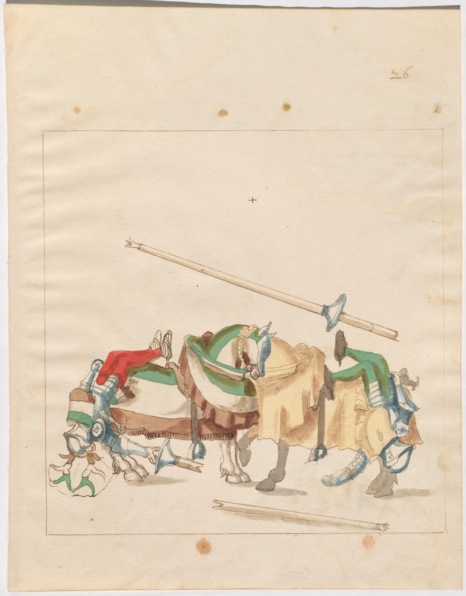 German Joust of Peace by German 16th Century, drawing, 1515