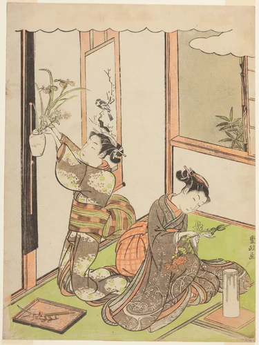 Flower Arranging by Kitao Shigemasa (北尾重政), print, 1764-1774