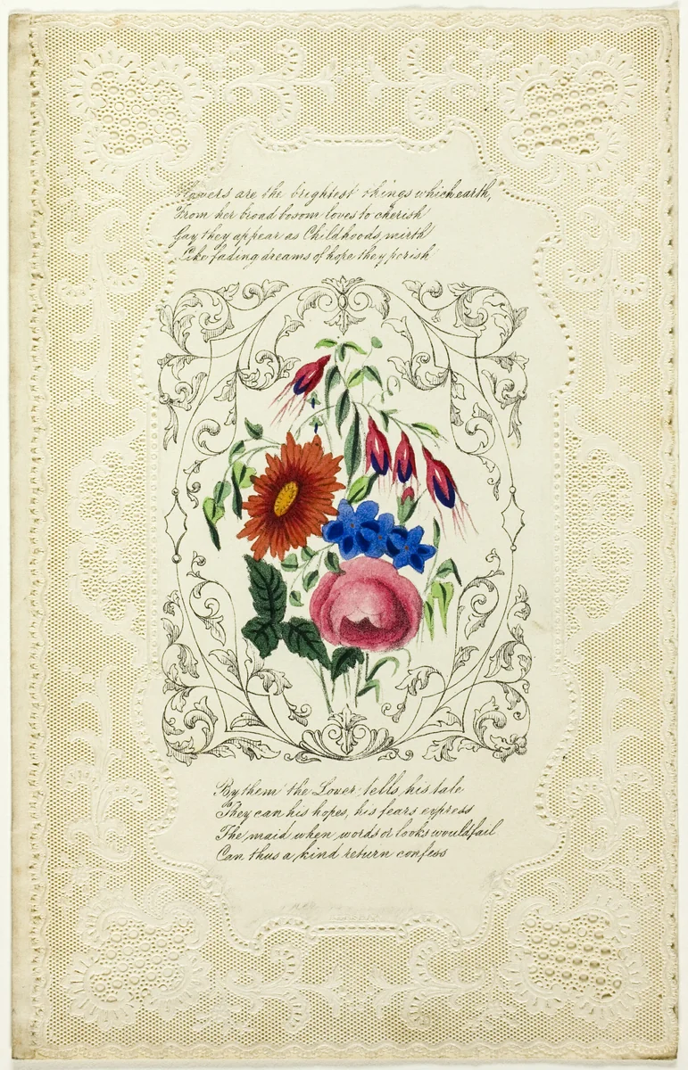 Flowers are the Brightest Things (valentine) by George Kershaw, other, 1855-1860