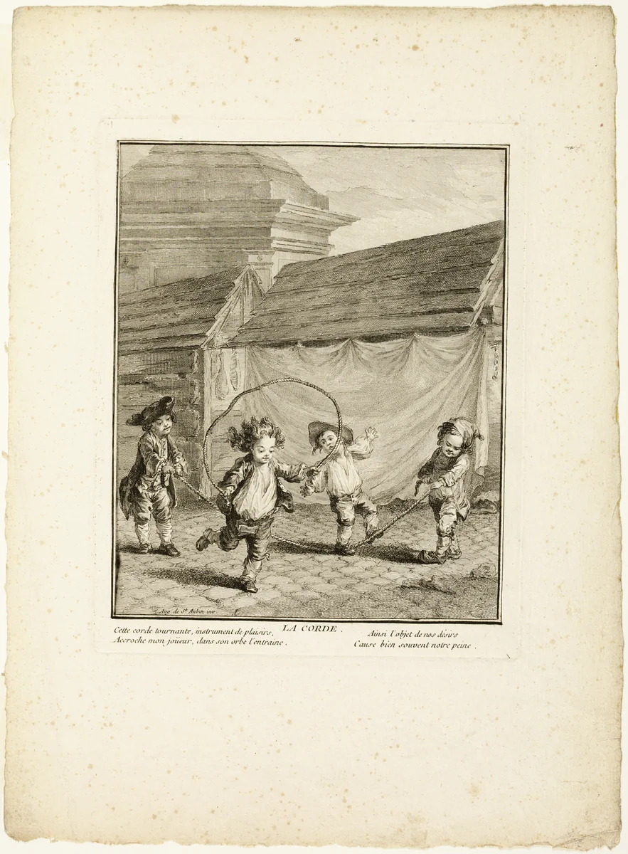 Jump Rope, from The Games of the Urchins of Paris by Jean-Baptiste Tilliard, print, 1770