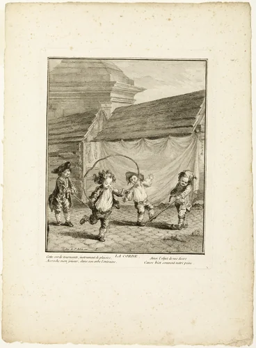 Jump Rope, from The Games of the Urchins of Paris by Jean-Baptiste Tilliard, print, 1770
