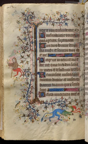 Hours of Charles the Noble, King of Navarre (1361-1425): fol. 220v, Text by Master of the Brussels Initials and Associates, book, 1400-1410