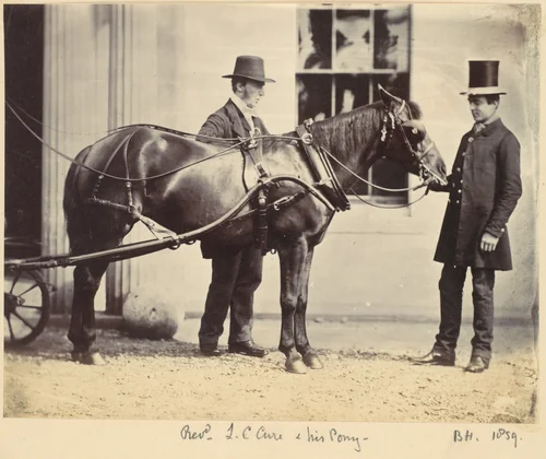 Reverend L. C. Cure and His Pony by Alfred Capel-Cure, photograph, 1859
