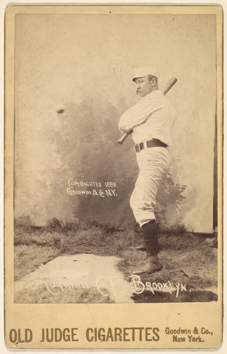 John Stewart "Pop" Corkhill, Center Field, Brooklyn, from the series Old Judge Cigarettes by Goodwin & Company, photograph, 1888