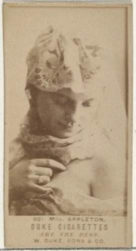 Card Number 521, Mlle. Appleton, from the Actors and Actresses series (N145-7) issued by Duke Sons & Co. to promote Duke Cigarettes by W. Duke, Sons & Co., photograph, 1880-1889