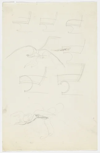 Lounge Chair with Arms. Figure with prehistoric bird. by Ludwig Mies van der Rohe, mies van der rohe archive, 1926