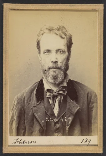 Henon. François. 52 ans, né le 5/5/42 à Lyon (Rhône). Caissier. Anarchiste. 2/7/94. by Alphonse Bertillon, photograph, 1894