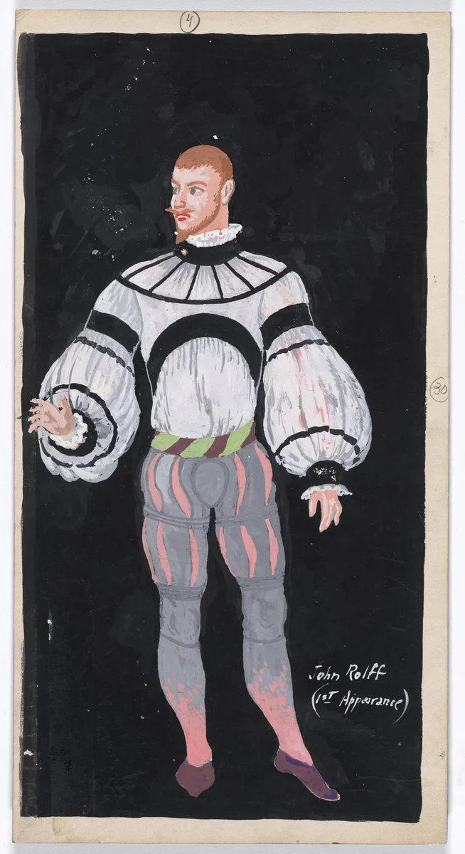 John Rolff (1st Appearance). Costume design for the ballet Pocahontas by Karl Free, drawing, 1936