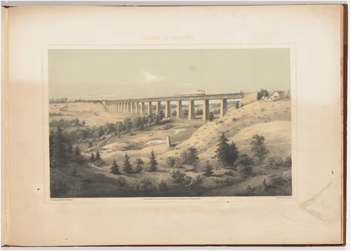 The High Bridge Near Farmville by Woldemar Rau, print, 1857
