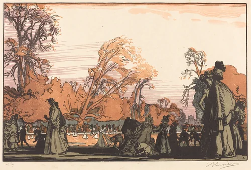 Pond in the Tuileries (Le bassin des Tuileries) by Auguste Lepère, print, 1898