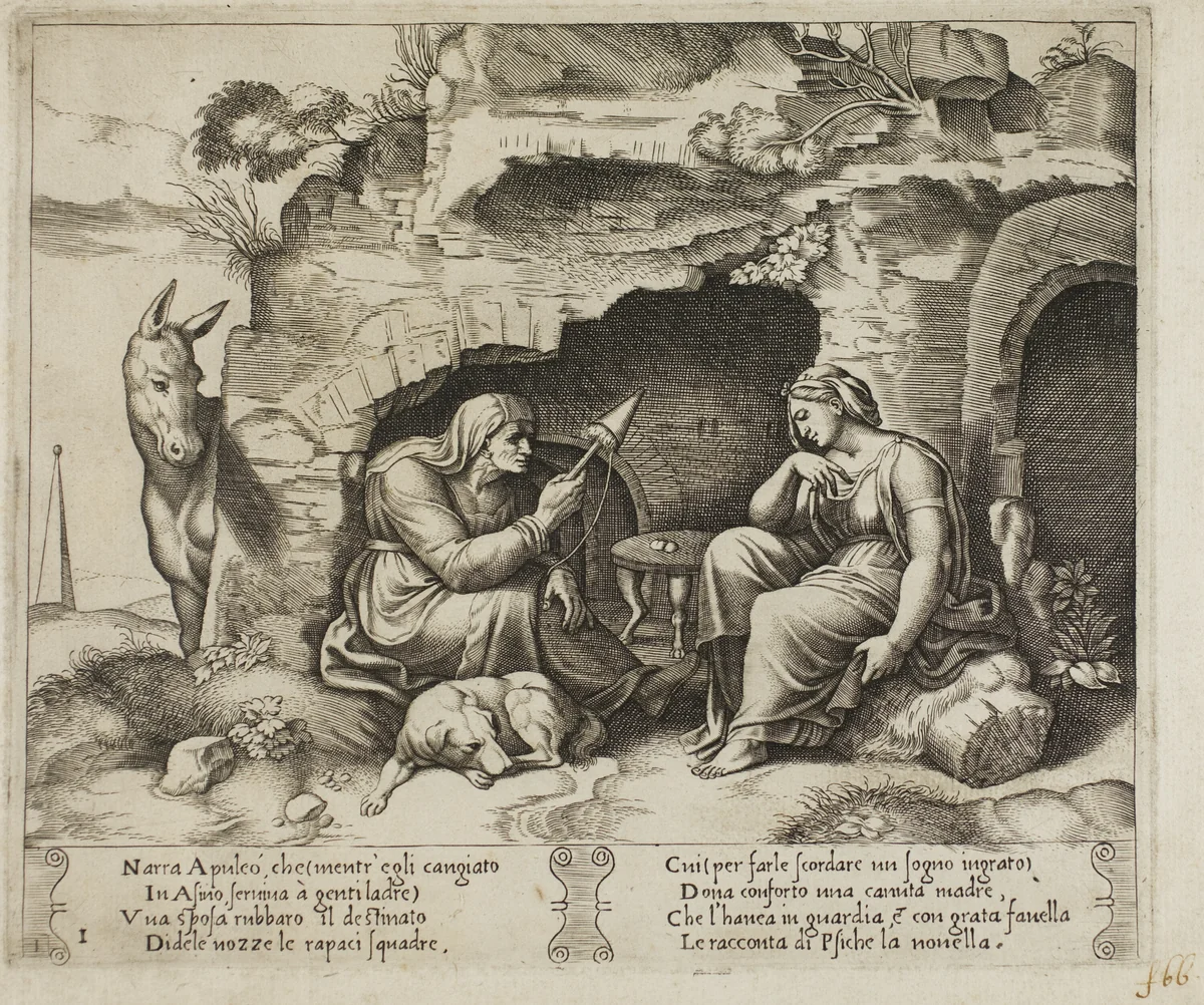 Apuleius Changed into a Donkey by Raffaello Sanzio, print, 1530-1540