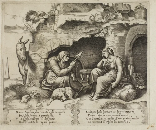 Apuleius Changed into a Donkey by Raffaello Sanzio, print, 1530-1540